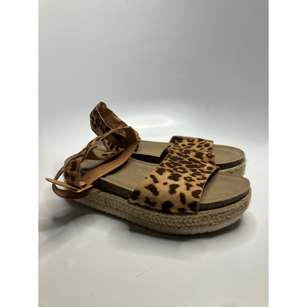 Torrid Platform Sandals Womens 9 Leopard Excellent Espadrille Ankle Strap